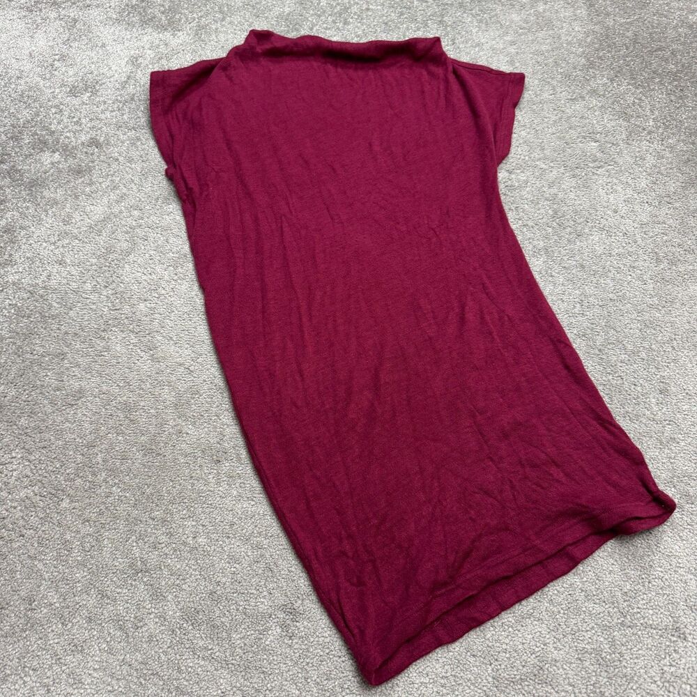 Piko 1988 Tunic Sweater Top Womens Medium Burgundy Red Short Sleeve Acrylic Knit